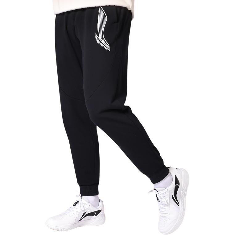 Li Ning Sports Life Collection Knitted Sweatpants Men's Standard Black AKLU157-1