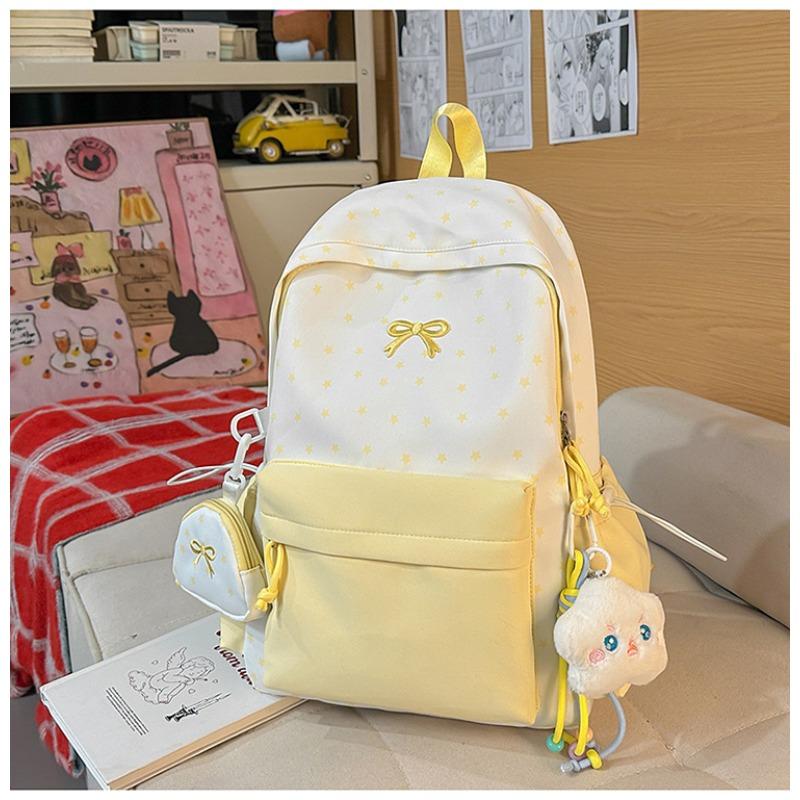 New female cute schoolbag versatile small fresh star bow junior high school college student backpack class backpack