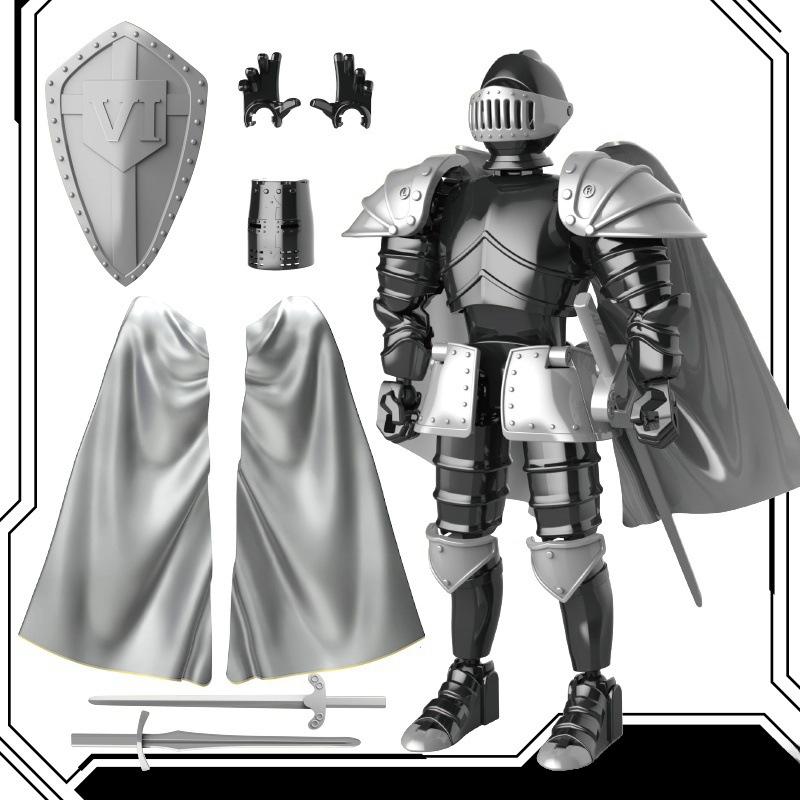 Medieval Knight Action Figure 3D Printed Knight Collection Exquisite Medieval Statue Desk Decoration for Families, Lovers Gifts