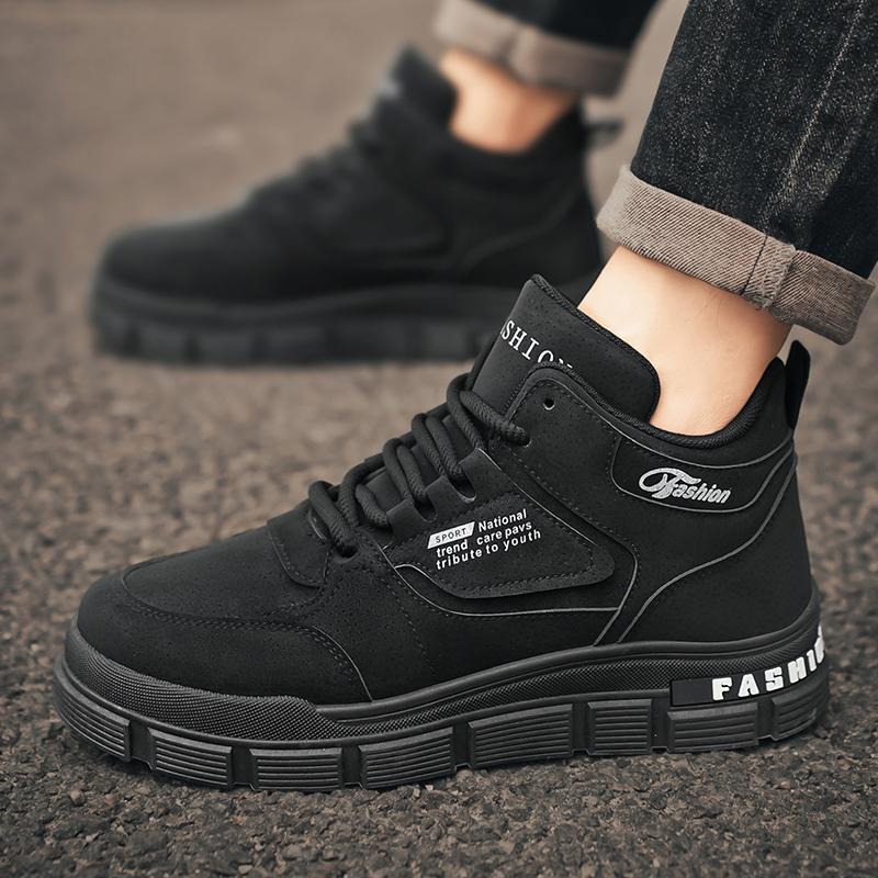 New Fashion Men's Autumn Spring All Match Hightop Walking Boots Winter Hightcut Leather Work Boots