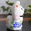 Cute Kutani Ware Figurine from Waza No Featuring a Beckoning Cat and Dancing A Perfect Gift for Store and 88th Maneki-neko Kura, Raised-arm Flowers.