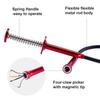 Telescoping Claw Magnetic Retractable Stick Claw Pickup Tool Flexible Pickup Claw with LED Light Grabber Arm Extension