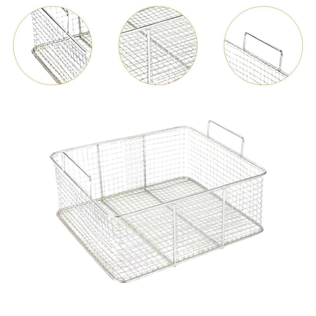 Frying Drain Basket with Double Handle Fried Snack Oil Fry Basket Kitchen Oil