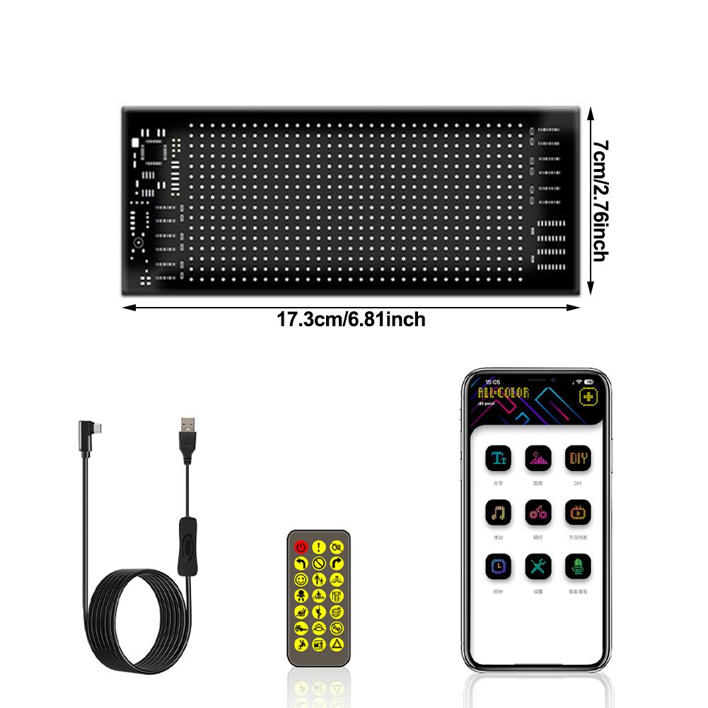 

Car LED Pixel Panel Light APP Remote Control Soft Foldable Lighting Graffiti Scrolling Signboard Windshield Advertising Screen