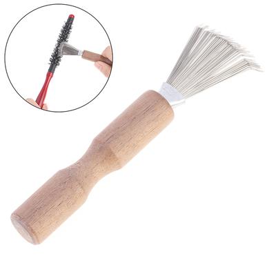 1PCS Wooden Comb Cleaner Delicate Cleaning Removable Hair Brush Comb Cleaner Tool Handle Embeded Tool