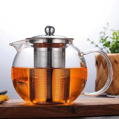 Glass Teapot High Temperature Resistant Apple Pot Thickened Household Teapot Flower Teapot Stainless Steel Tea Leak