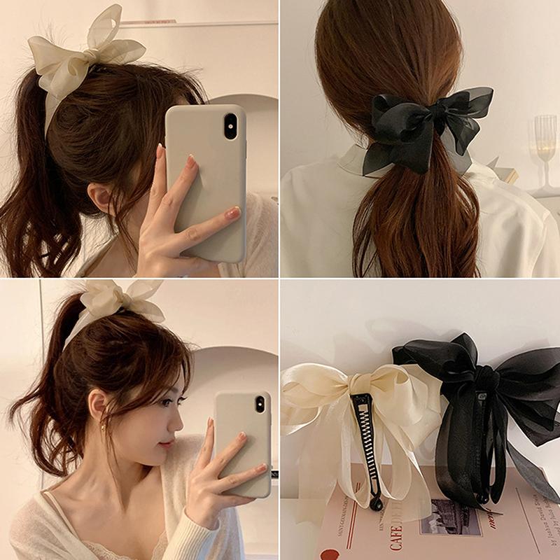 Neue Mode Band Schleife Banane Haarspangen Haarnadel Für Frauen Hinterkopf Pferdeschwanz Kopfschmuck Haar Accessoires