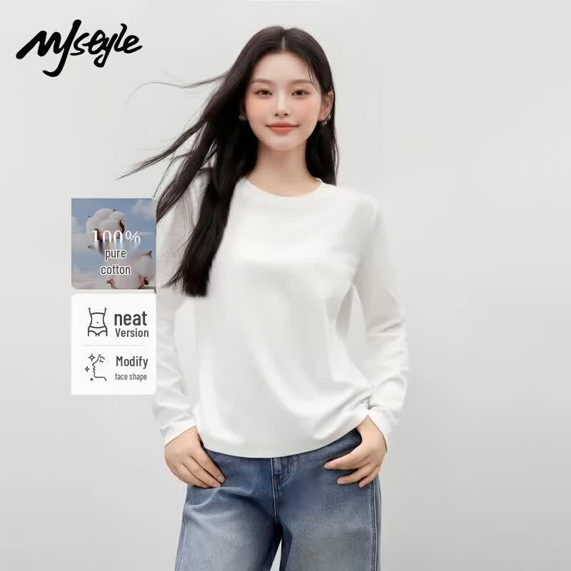 MJ STYLE Women s Loose Fit Pure Cotton T-Shirt L