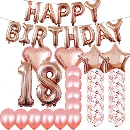 Buy Elehui 18th Birthday Decoration - Happy Birthday Decoration - with Balloons - Birthday
