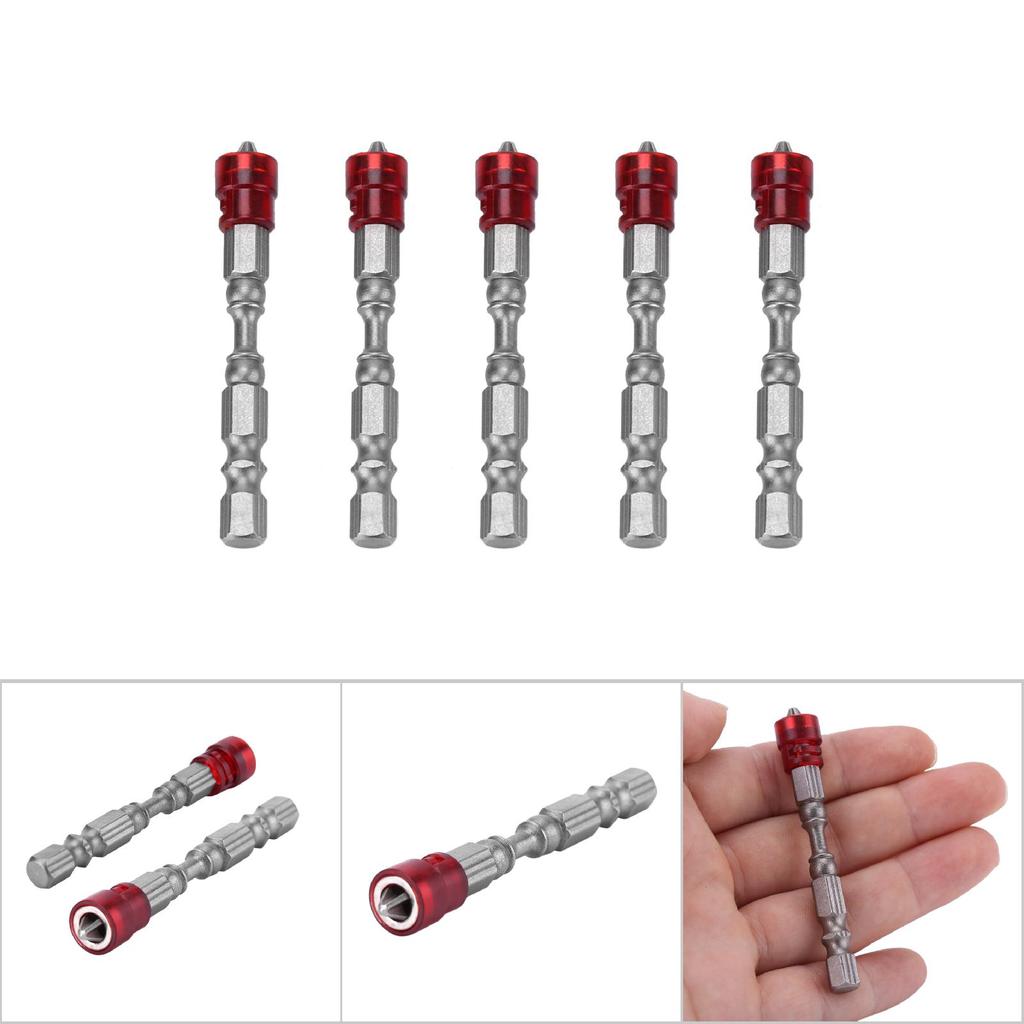 Magnetic Cross Head PH2 Screwdriver Bits Set for Drywall Screws 14inch Shank (Red)