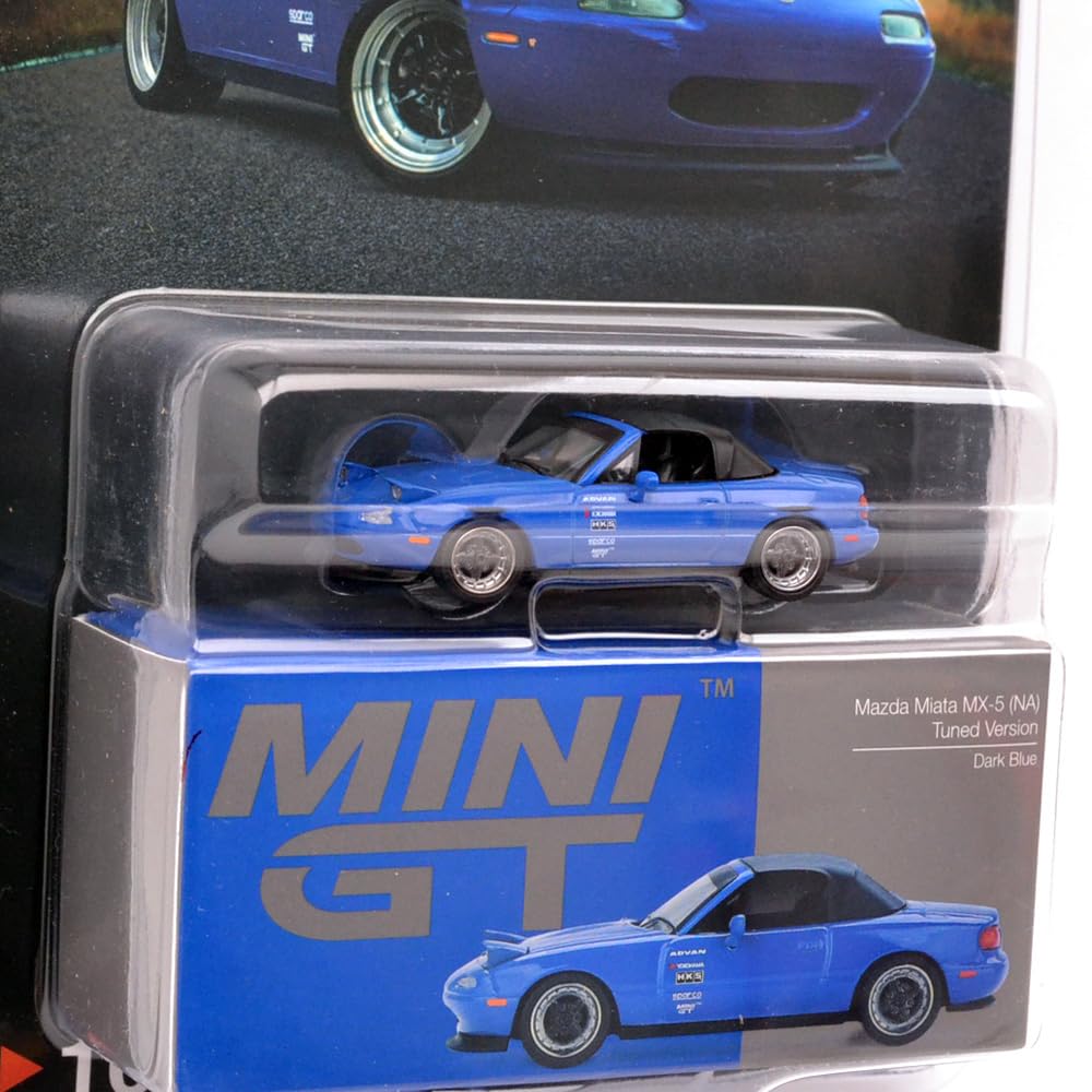 MINI GT 164 scale MAZDA MIATA MX-5 (NA) TUNED VERSION (DARK BLUE) USA MiJo Toys Exclusive Mazda Miata MX-5 (NA) Tuned Version (Dark Blue) MGT01069-BL