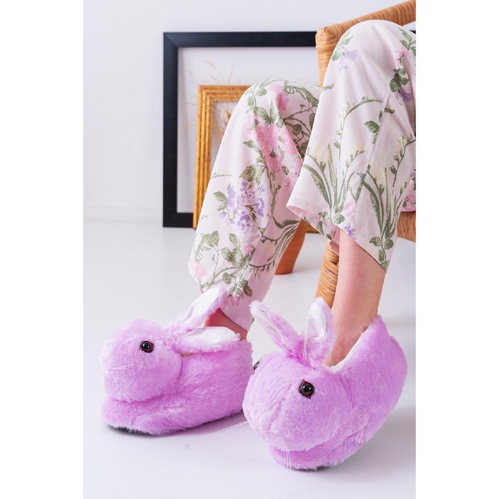 Women's Slippers Rabbit House Boots House Shoes Lightweight Does Not Make No Sound Sole Thick Plush Material