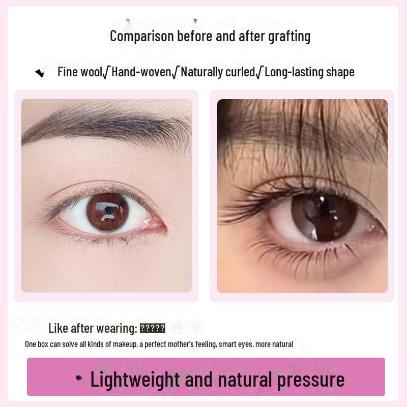 Super Soft Curved Natural False Eyelashes - Model 8910mm Short Straight Single Cluster