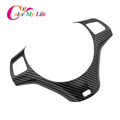 Panel de volante de coche de fibra de carbono, cubierta decorativa, pegatina de moldura embellecedora para BMW Serie 1, 3, E87, E90, E92, E93, 2005-2012