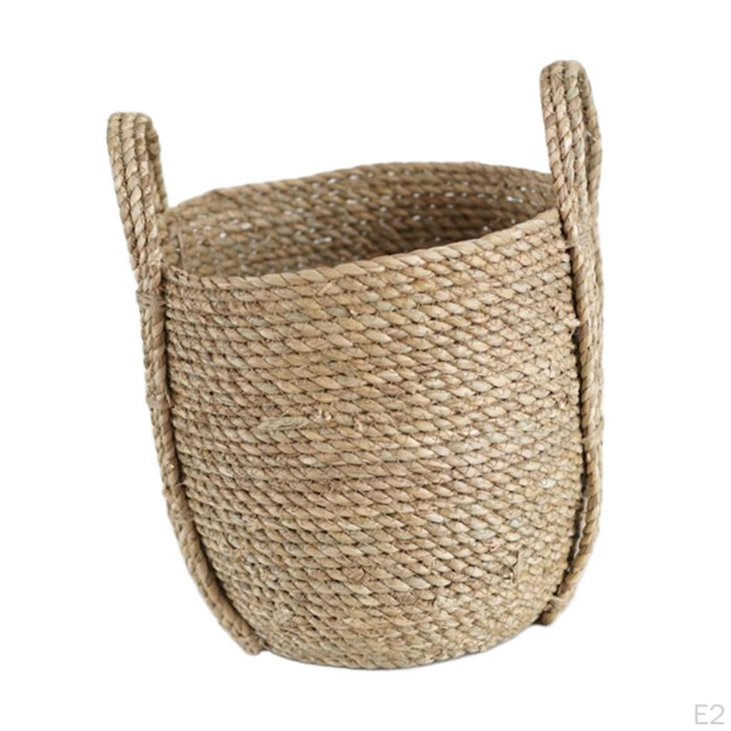 Basket Flower Plants Straw Pots Decor