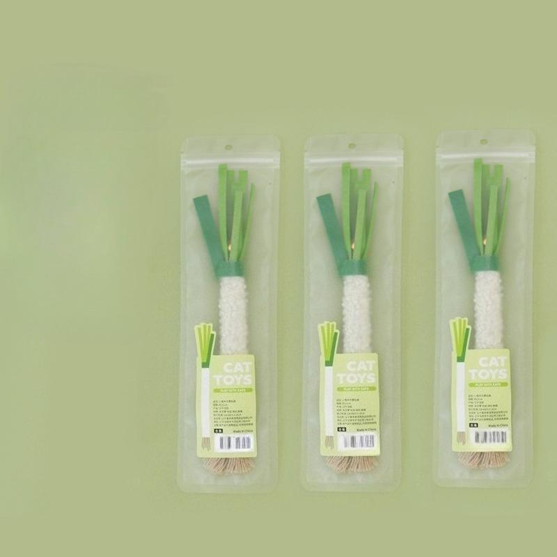 1/2/3pcs Simulated Scallion Shape Cat Toys Pet Chew Toys Cat Teething Products Cat Teasing Toy Perfect for Pet Lovers Feline Fun