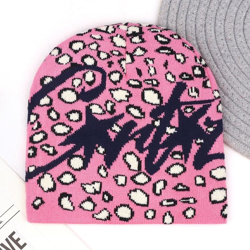 Hut männlich Hip-Hop Wolle Paar Jacquard neuer Hut gestrickt Herbst und Winter Leopardenmuster Europäisch und Amerikanisch Straße Wärme Doudou Persönlichkeit