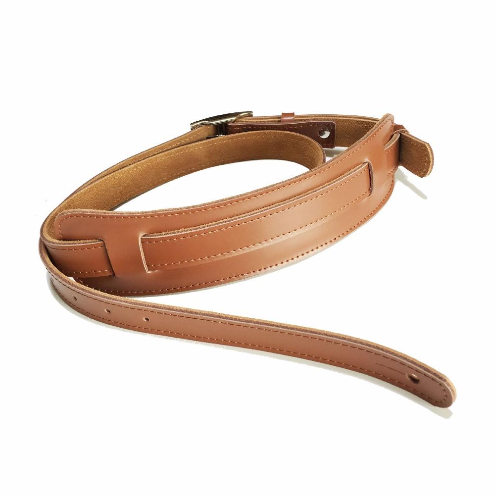 

Leather Guitar Crossbody Strap with Shoulder Pad Bass Straps Belt Durable Electric Guitar Strap коричневий