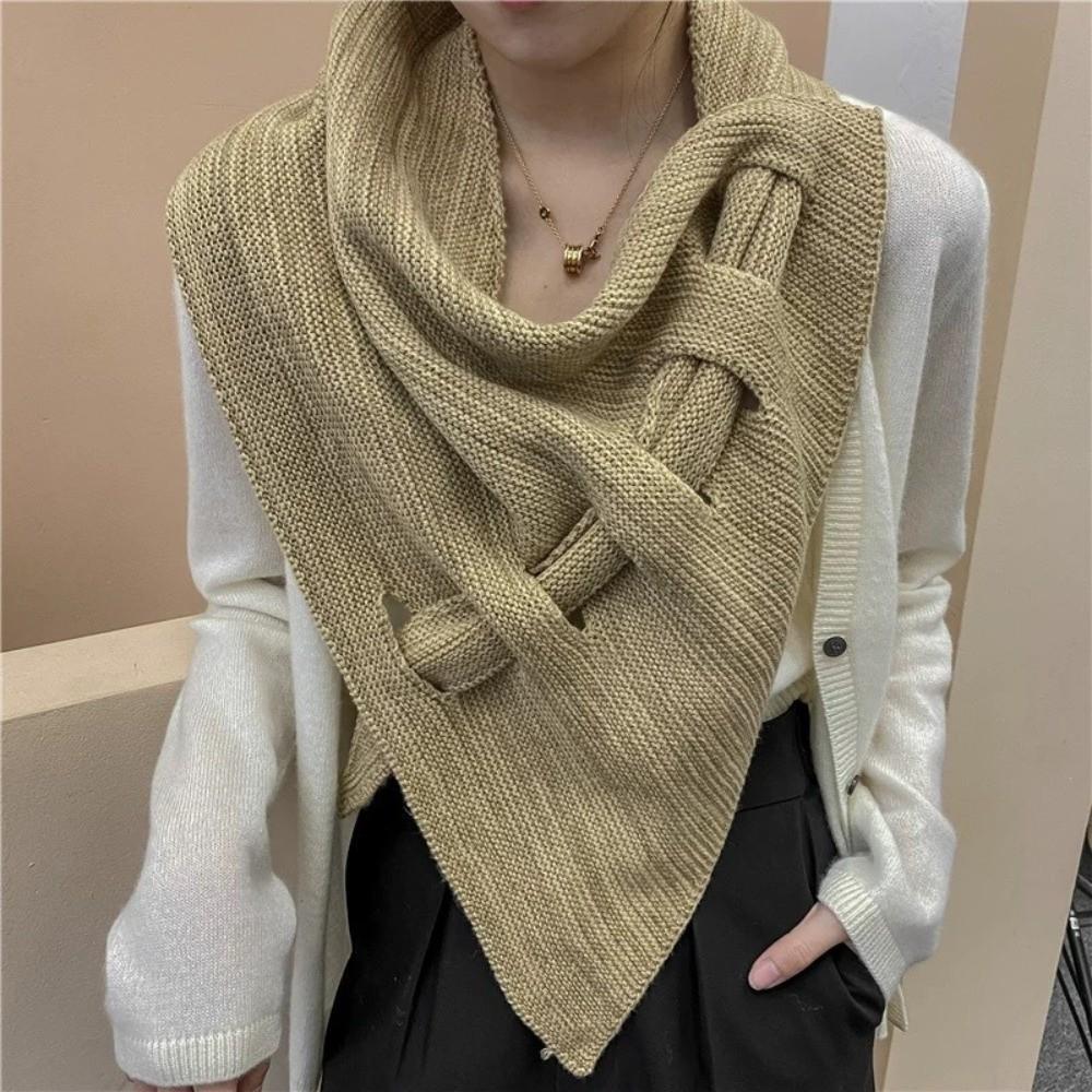 Multi-functional Knitted Triangular Scarf Soft Headscarf New Shawl  Autumn and Winter