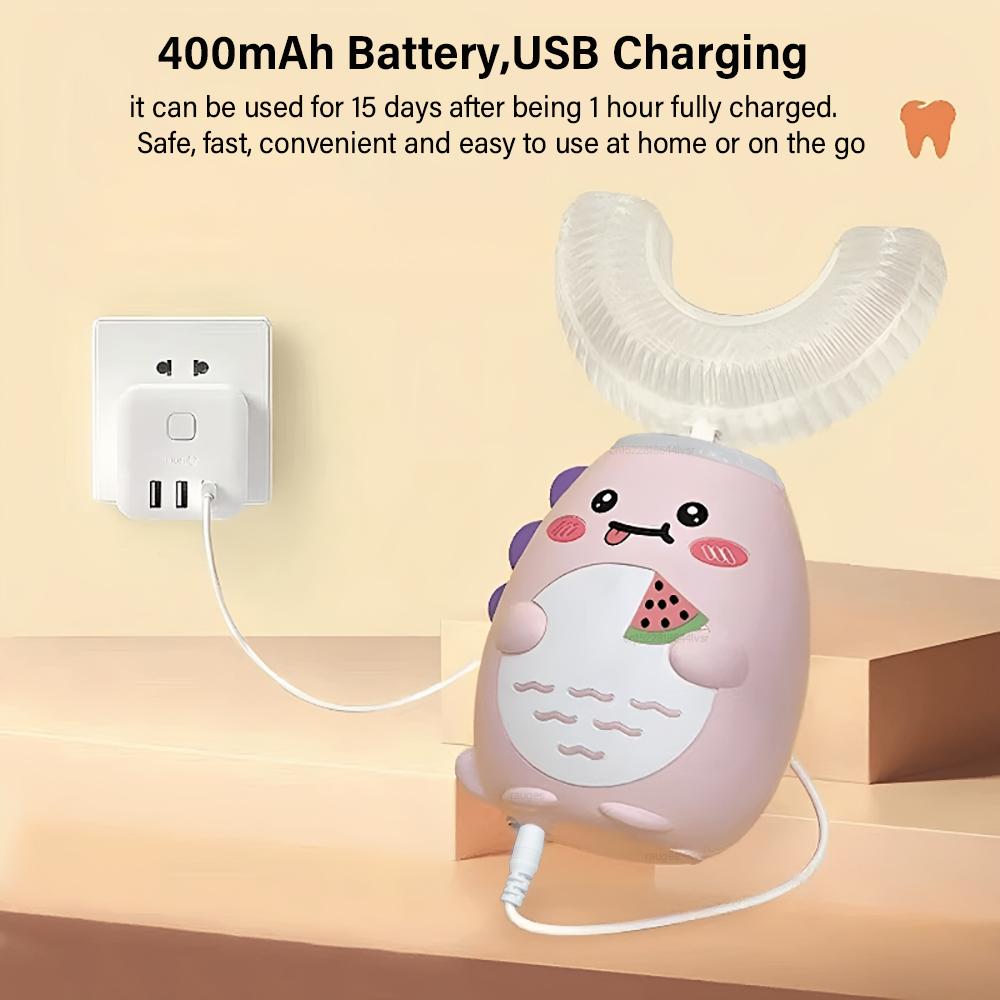 Electric Toothbrush for Children U Shaped Electric Child Toothbrush USB Rechargeable Cartoon Kids Children's Electric Toothbrush