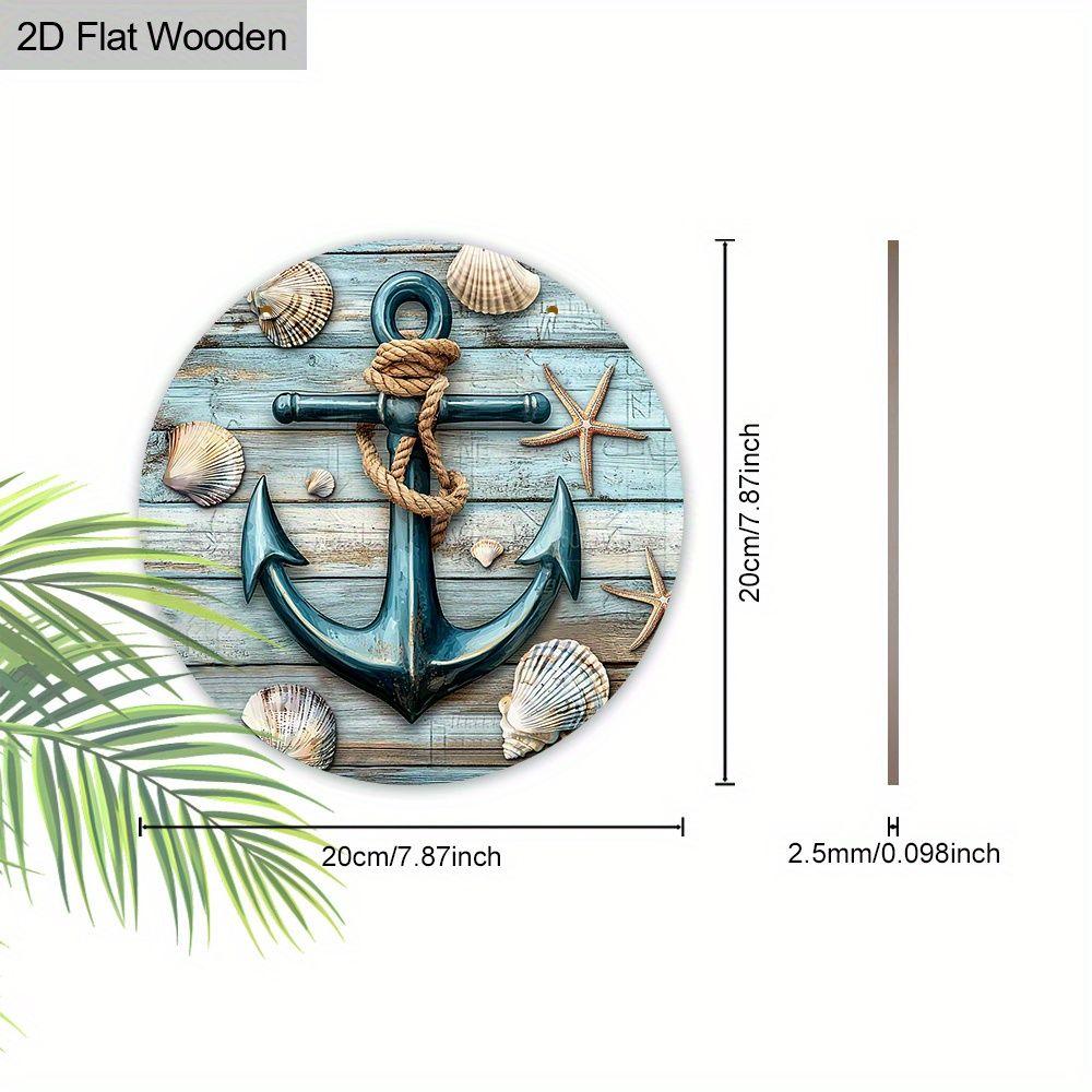 2D Flat Hanging Decorative Signs,interior Wall or Door Decoration,garden Decoration,the Pattern Is Anchor,a Housewarming Gift for Friends