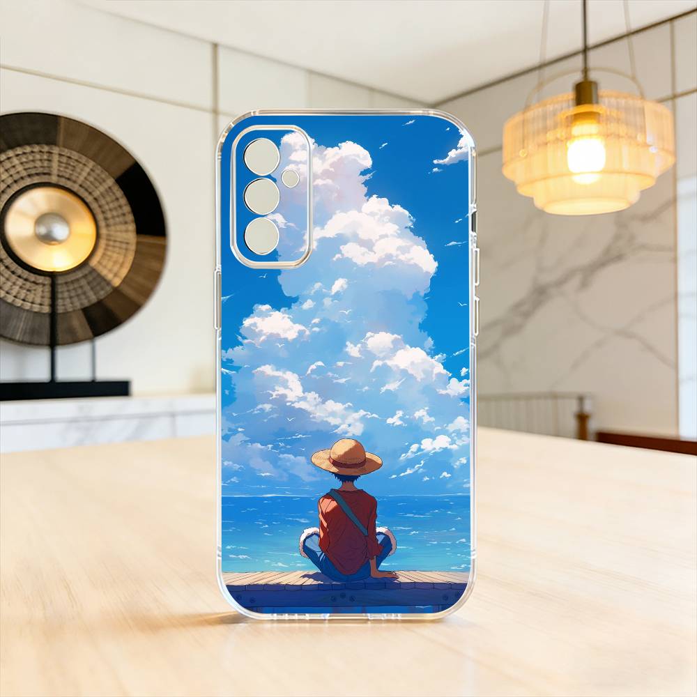 Luffy Straw Hat Calm Ocean Straw Hat Phone Case For SamsungA10,12,20,21S,30,31,40,50,51,52,70,71 Transparent Cover