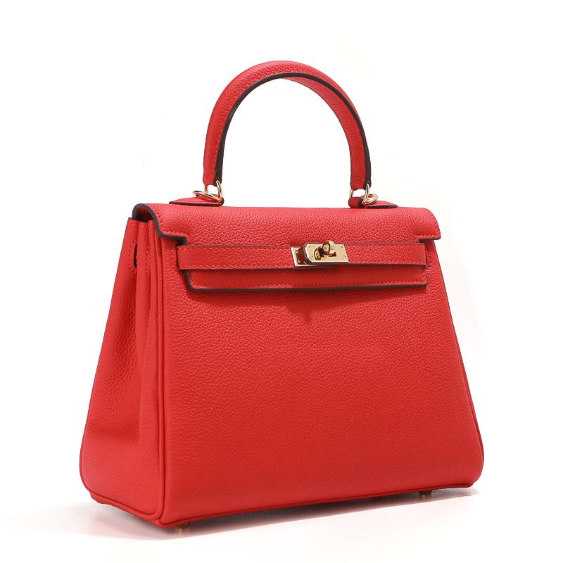 Top Grain Cowhide Kelly High-End Women's Genuine Leather Handbag/Shoulder Crossbody Bag