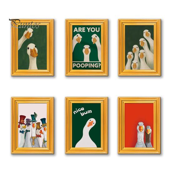 Decorative Refrigerator Magnets 1/5/6Pcs Drinking Animal Cat Magnet Vintage Wooden Frame with Fridge Home Kitchen Office Decoration Lover Gift