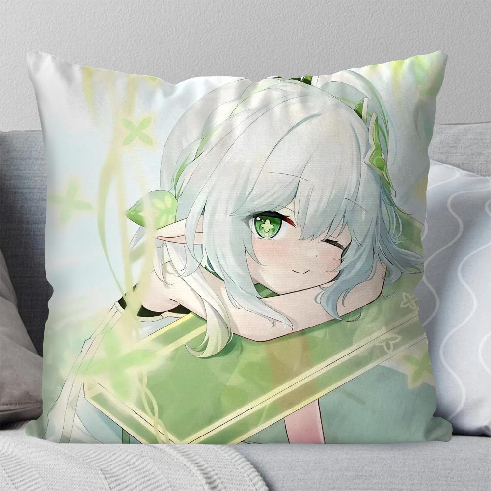 

Nahida Animation Game G-Genshin I-Impact Pillow Case Square Pillow Bedroom Sofa LeisureComfort Living Room Home Decoration 40X40 16x16Inch