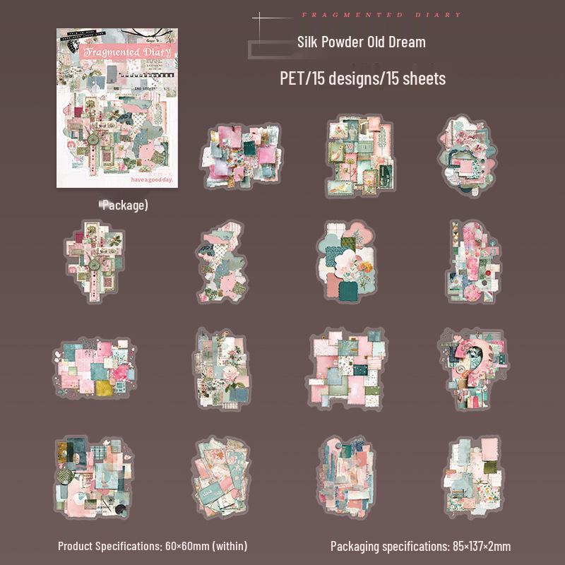 Beautiful Day Retro Collage PET Stickers: 6 Styles, 15 Sheets for DIY Journals