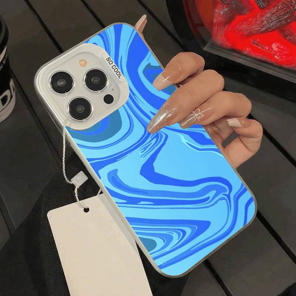 

Colorful Liquid Swirl Phone Case For IPhone 17 16 15 14 13 12 11 Pro Max Plus Color Shockproof Back Silver Cover iphone16