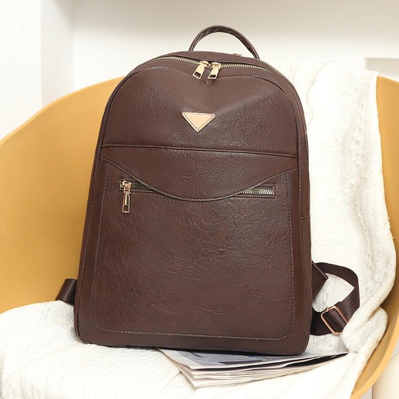 Large Capacity Simple and Versatile Backpack Women's New High-end College Style Schoolbag Travel Backpack