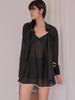 SORRY, TOO MUCH LOVE Ethereal Lace Bustier Sheer Dress_Black