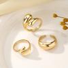 Hip hop style liquid design niche water drop ring alloy ring unisex non-fading personalized jewelry