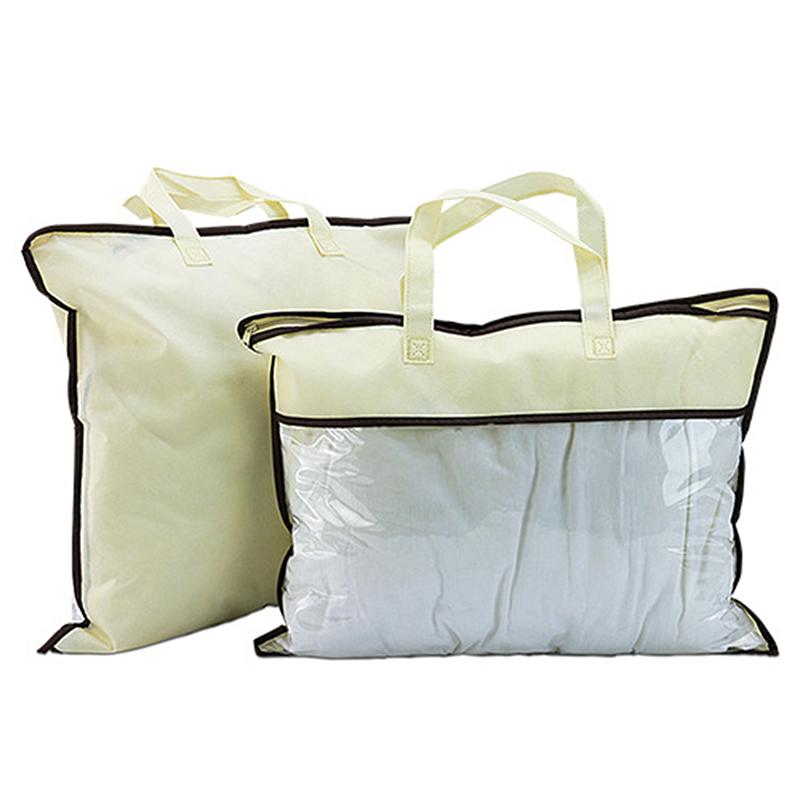 Non-Woven Pillow Quilt Blanket Zipper Dustproof Storage Bag Household Organizer Foldable Bedding Packing Bag Random Color