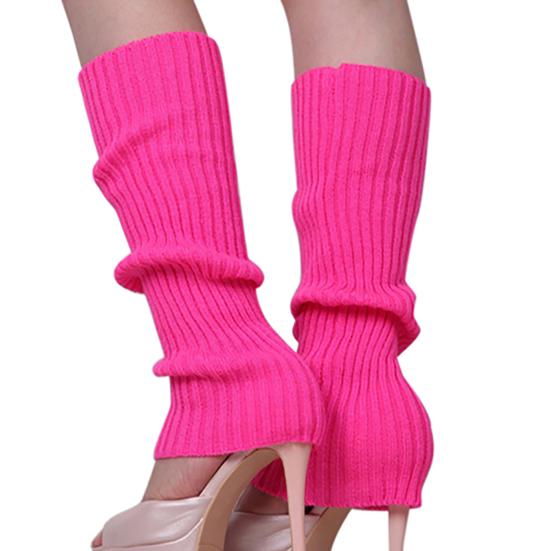 1Pair Women Winter Warm Vertical Stripes Solid Candy Colors Leg Warmers Knitting Socks for Home