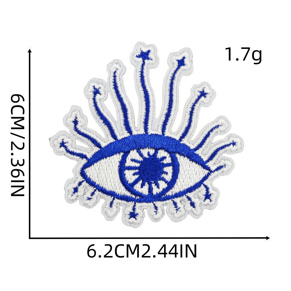 Evil Eye Iron-on Patch: Blue Embroidered Cloth Sticker for Clothes