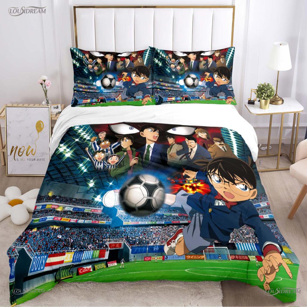 Detect Conan carton anime All Season Duvet Cover Comforter Bedding Set Soft Quilt Cover and Pillowcases Single/Double/Queen/King