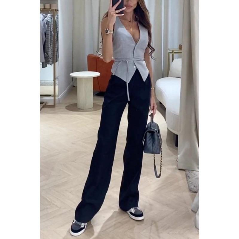 Letní šněrovací ležérní dámské topy tílka Volné módní tílko