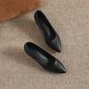 Krazing Pot Genuine Leather Round Toe Thin Heels Summer Shoes Solid Big Size 42 Shallow Decoration Women Shallow Pumps