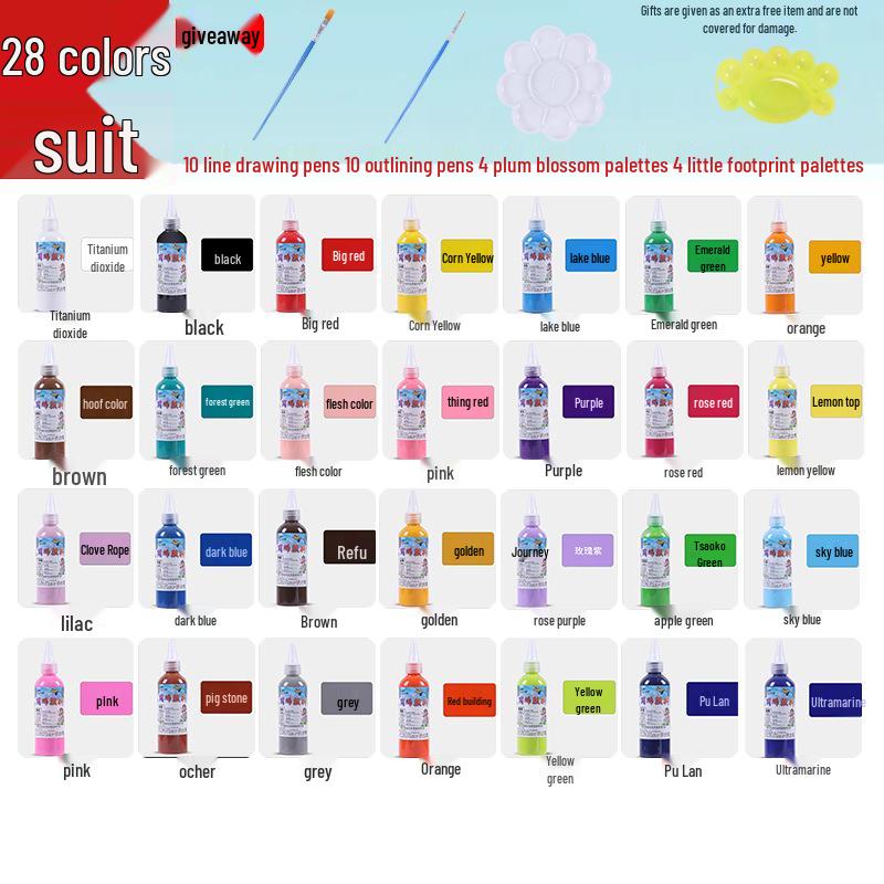 100ml Acrylic Paint for Plaster Doll, Fluid, Graffiti, Wall & Art Painting