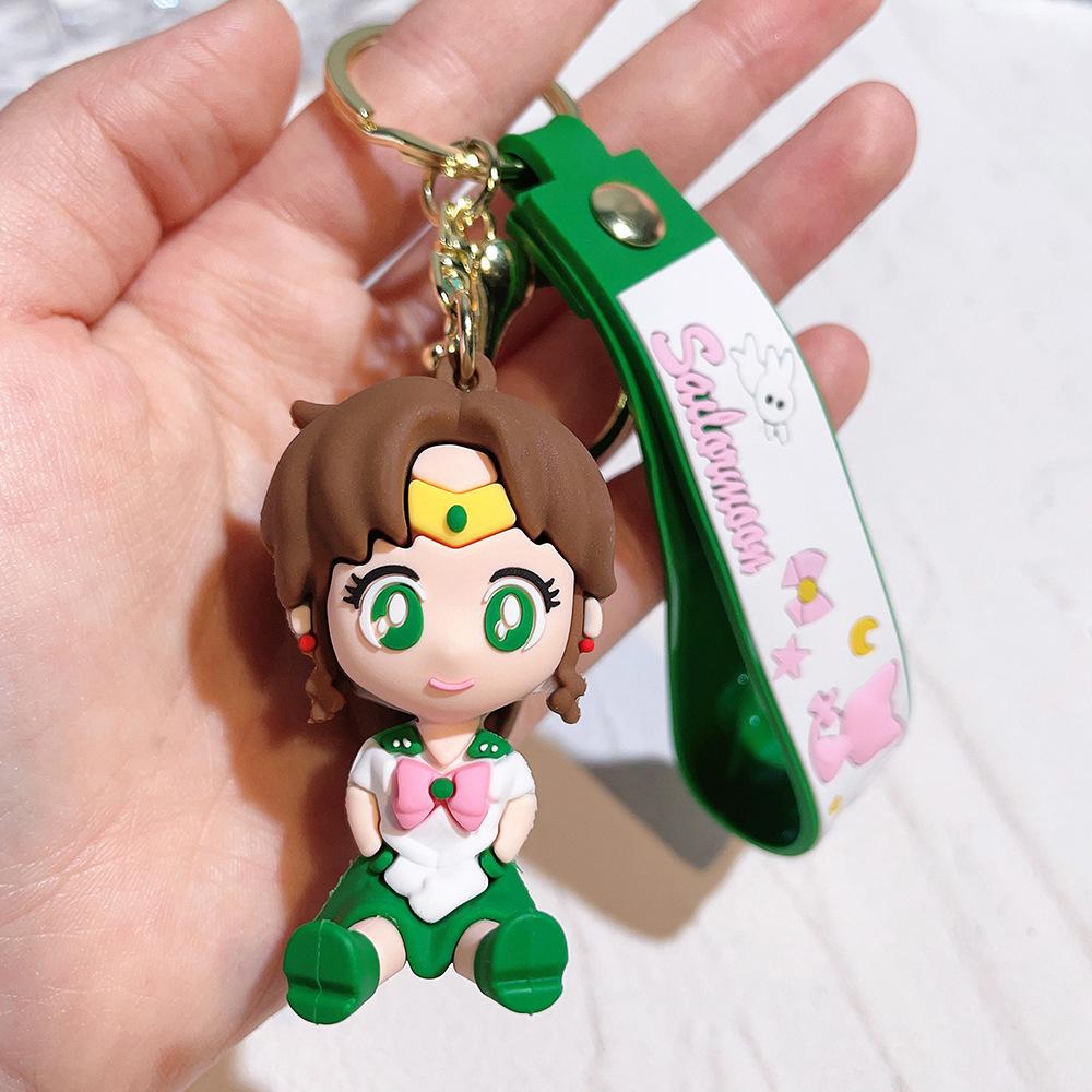Anime Sailor Moon Keychain Fashion Jewelry Resin Action Figures PVC Key Ring Bag Pendant