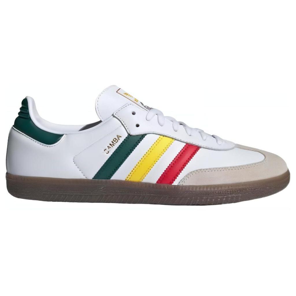 adidas Samba OG Rasta - Weiße Herren Sneakers Cloud-White Yellow Collegiate-Green IH3118