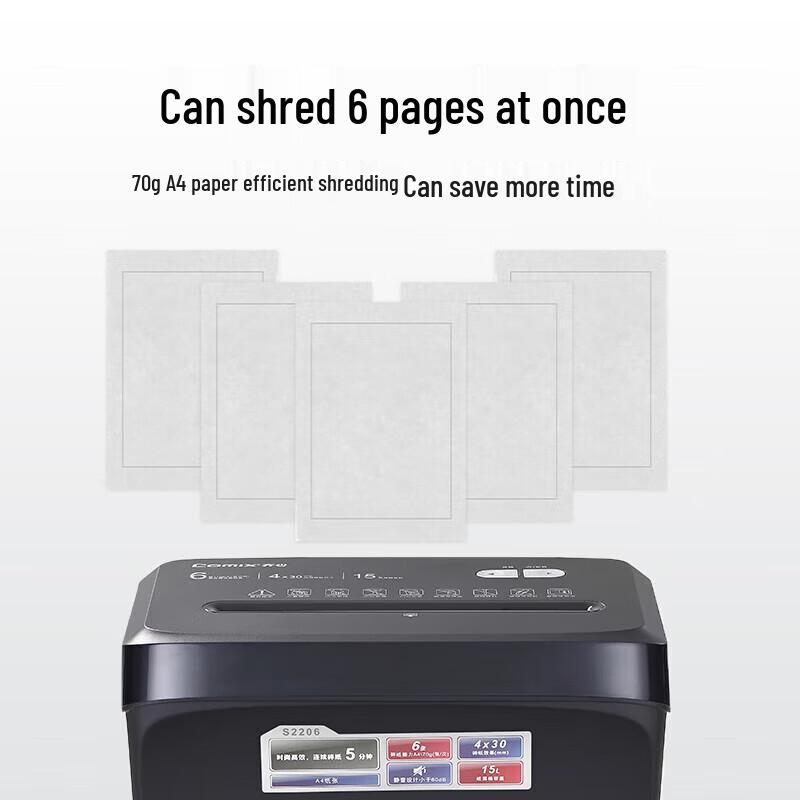 Comix S2206 High-Security Cross-Cut Paper Shredder CN Plug (adapter Included)