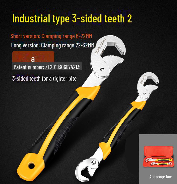 Arrizo Adjustable Multi-Purpose Wrench Set: Self-Tightening Pipe Clamp and Multi-Function Fast Pipe Wrench