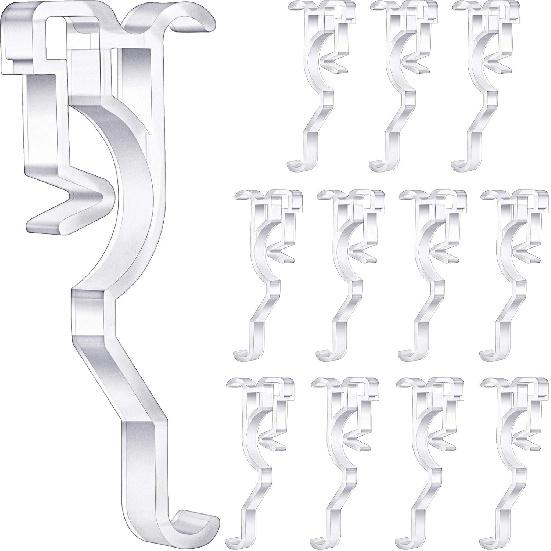 Jetec Valance Clips 2.5 Inch Arc-Shaped Clear Plastic Valance Retainer Clips Hidden Window Blind Holder(30 Pieces)