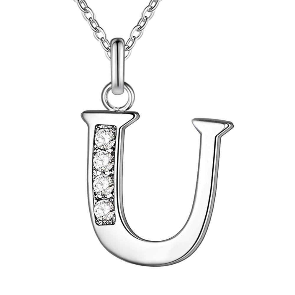 Hip-Hop Diamond Initial Necklace - Stylish 26-Letter Pendant for Men and Women