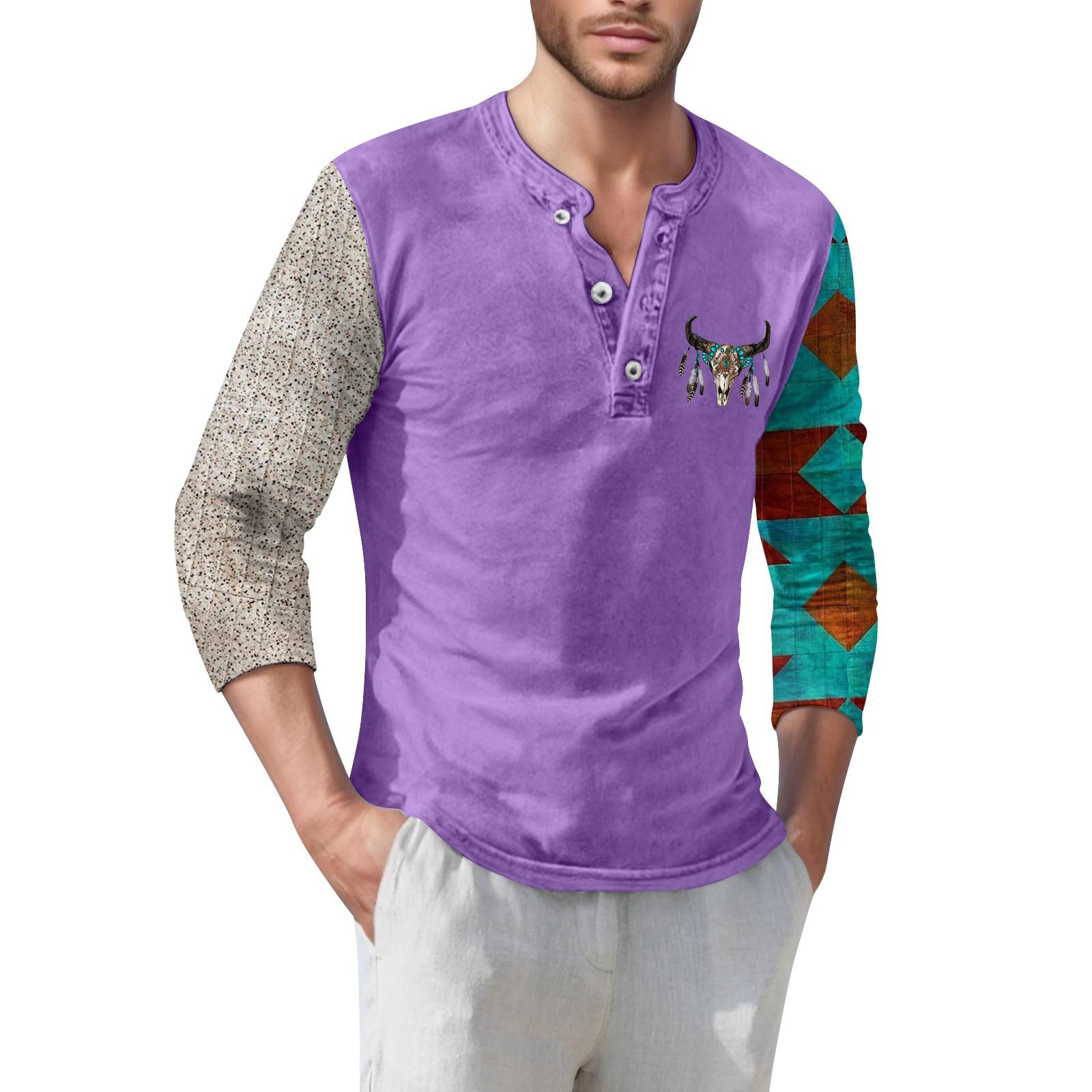 Мужская футболка уличная повседневная мода с коротким рукавом M фиолетовый