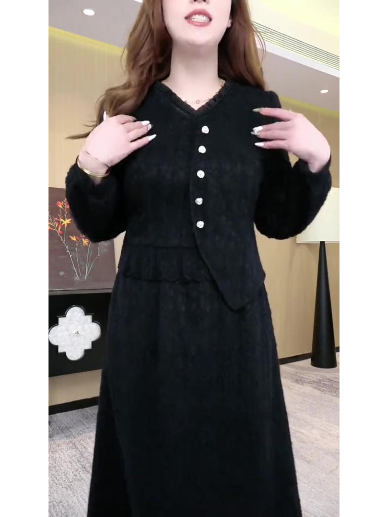 New Spring Fashion French Style Slimming Dress for Plus Size Middle-Aged Women
