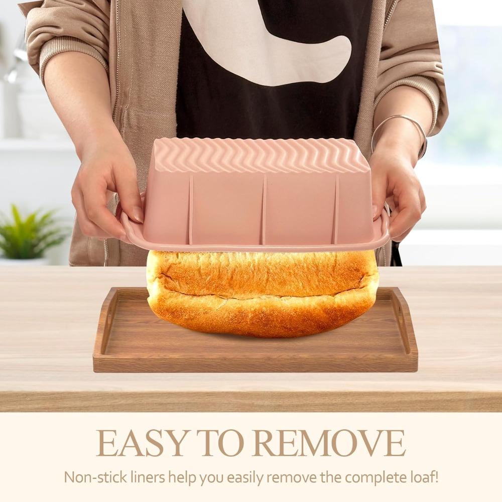 Silicone Bread Loaf Mold Rectangular Non Stick Bread Tray Easy Release Loaf Mold Suitable for Baking Breads Cakes Baking Mold